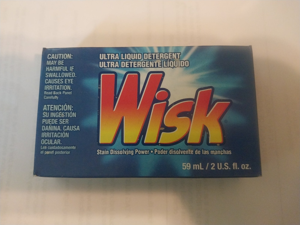 Wisk stain dissolving powder vintage sample box 2008 (1 load)