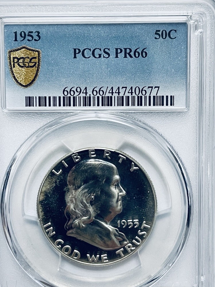 1953 Franklin Silver Half Dollar PCGS PR66