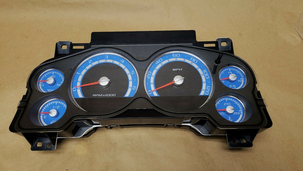 SILVERADO, SIERRA, INSTRUMENT GAUGE CLUSTER SPEEDOMETER BLUE LEDS MILES PROGRAM