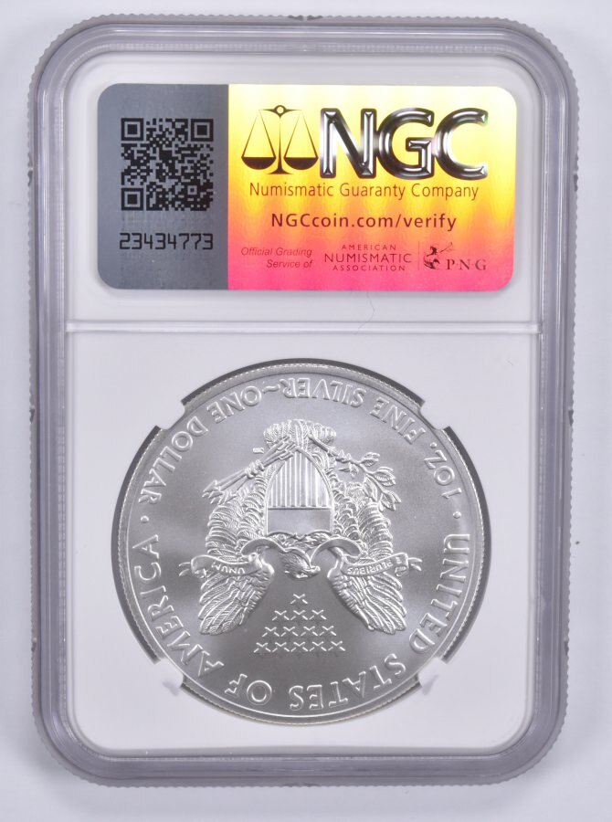 MS70 2011 American Silver Eagle 1 Oz NGC Graded Brown Label