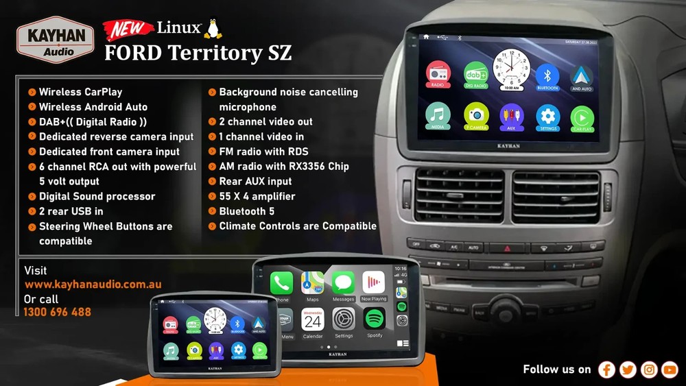Headunit With CarPlay/Android Auto for Ford Territory SZ MK1