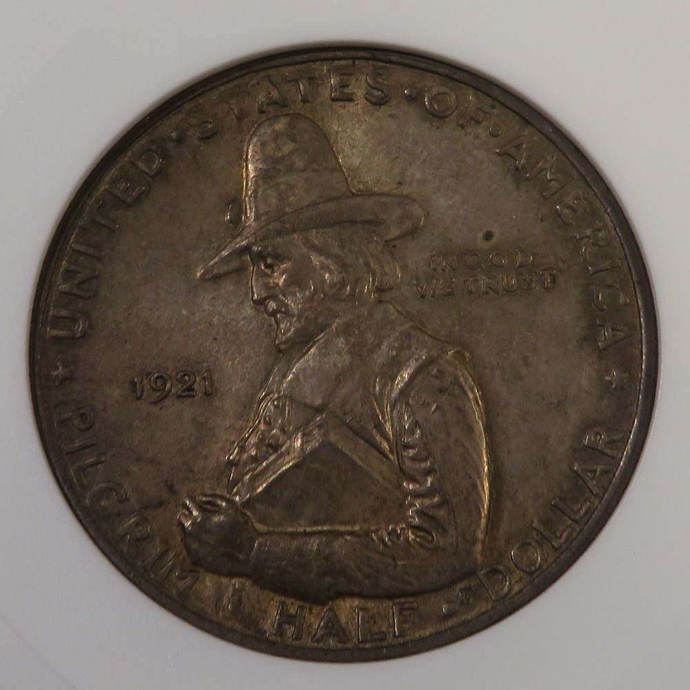 1921 - Pilgrim Commemorative Half Dollar - ANACS MS63