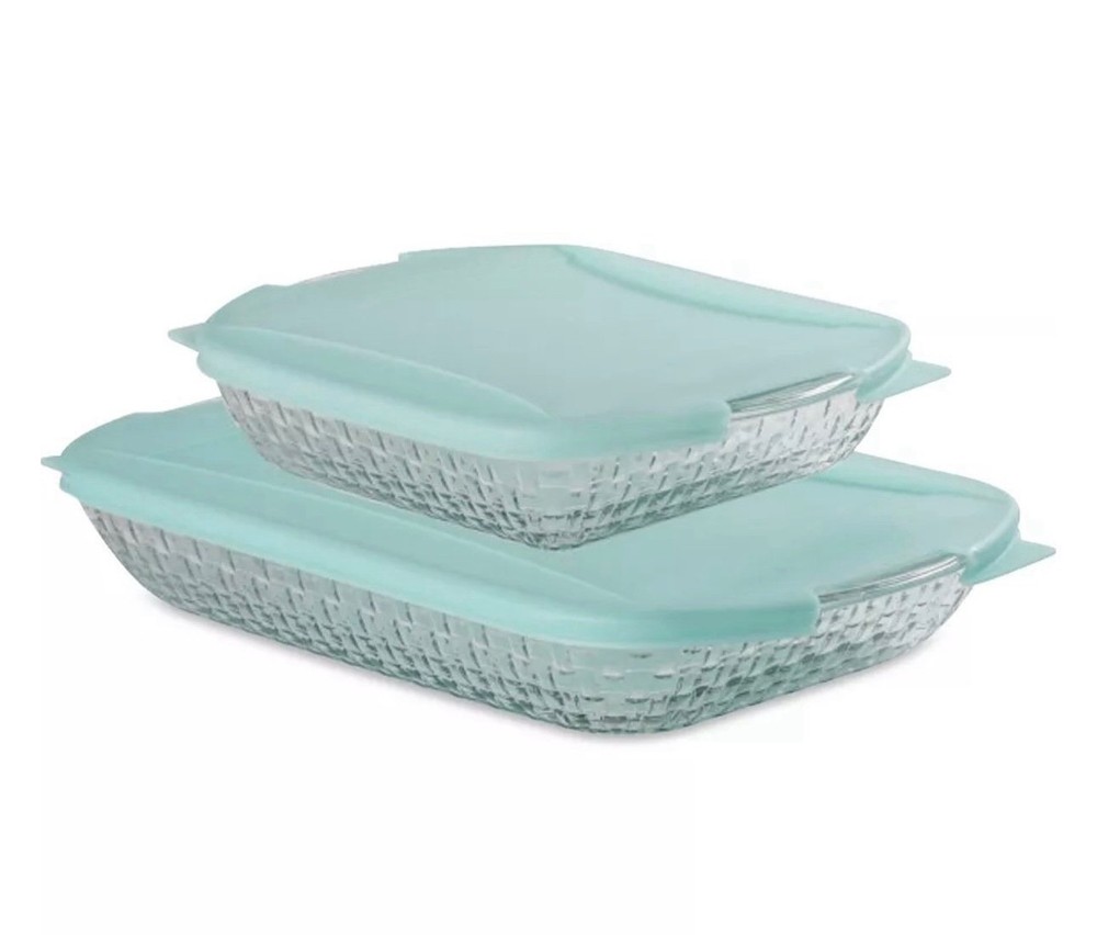 ANCHOR HOCKING Basketweave Embossed 4-Piece Bakeware Bundle