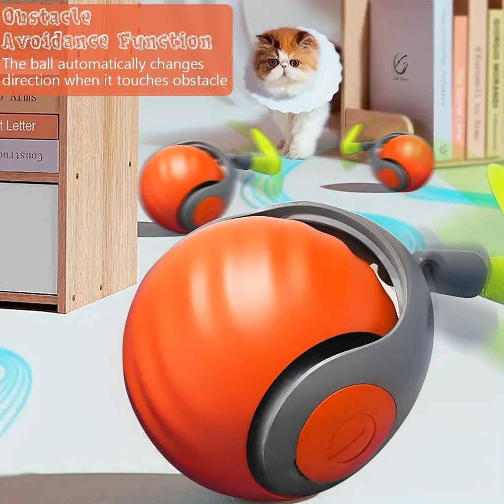 Smart Interactive Cat Toy Ball – Automatic Self-Rolling Motion Play for Cats