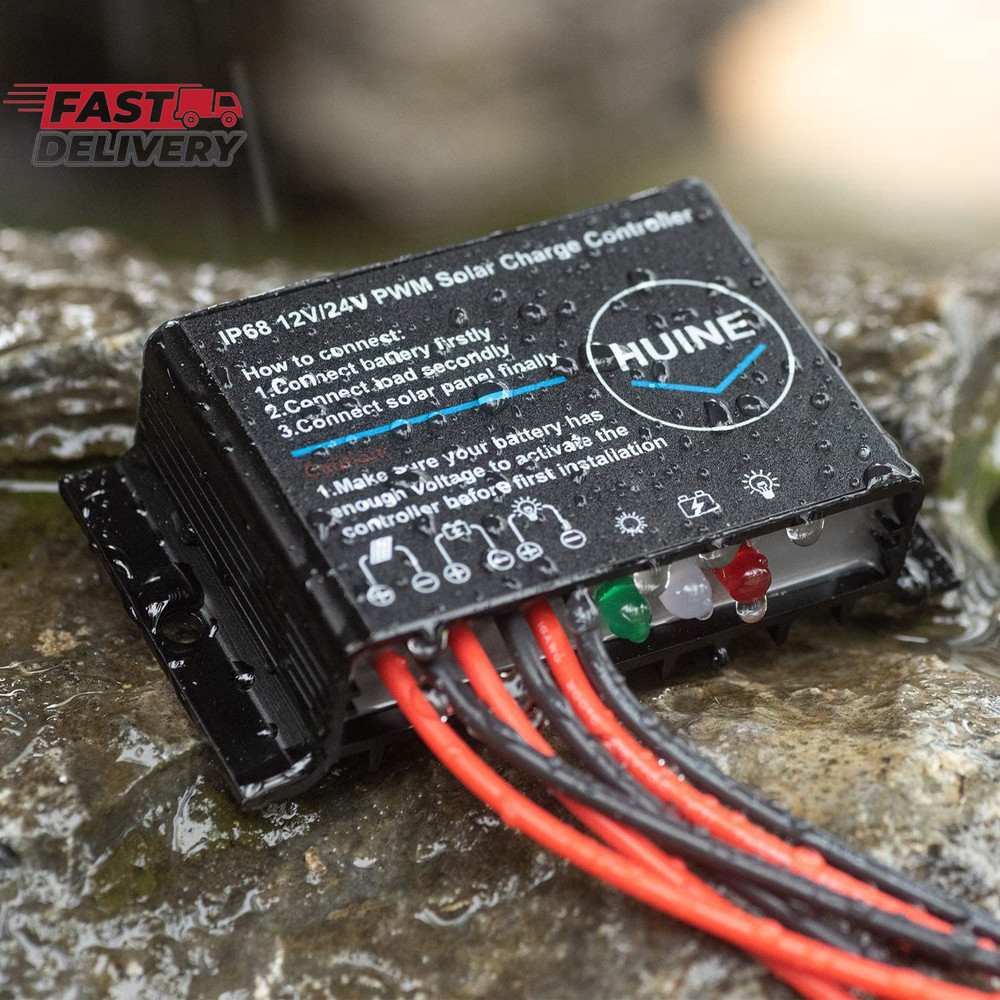 20A 12V 24V Auto IP68 Waterproof PWM Solar Charge Controller Solar Panel Battery