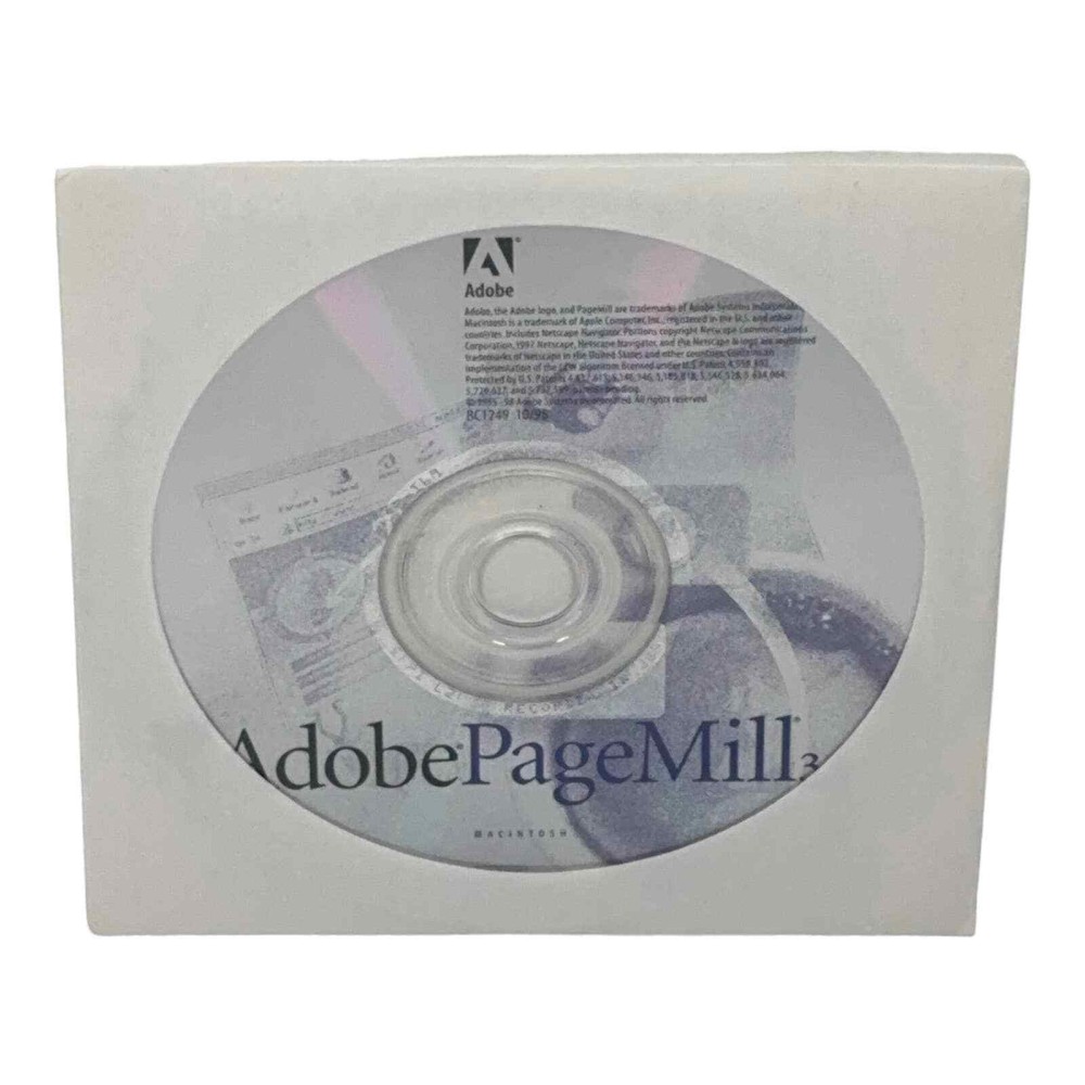 Adobe PageMill 3.0 Macintosh Website Editor Vintage Software Disk Only Pre-owned