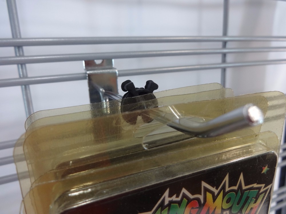 Qty. 25 Black Squeezable Inventory Control Clip Wire Grid Peg Hook