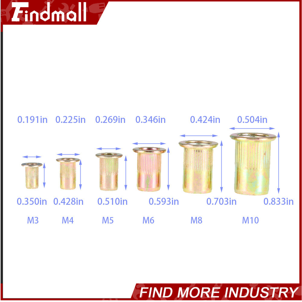 Findmall 900 Pack Rivet Nut Gun Kit Nut Setter Thread Setting Nutsert Tool