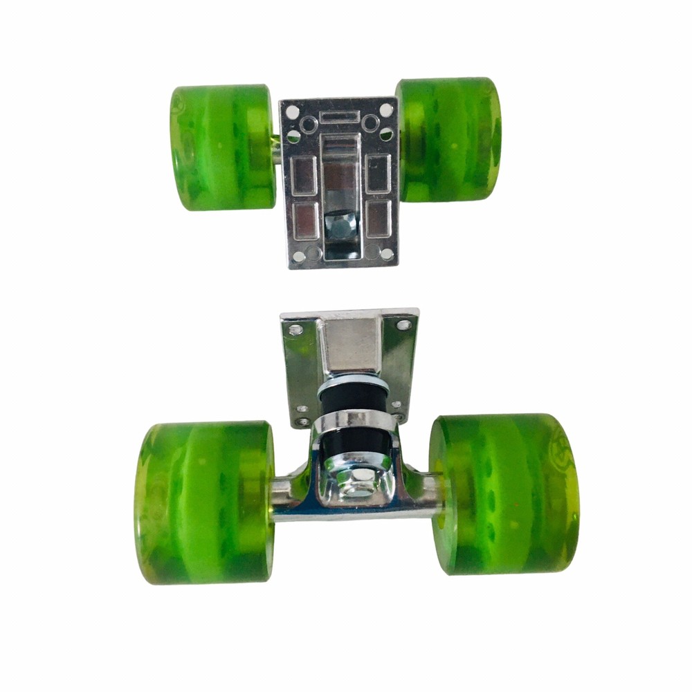 Skateboard Wheels Green Translucent w/Baseplate & Hardware