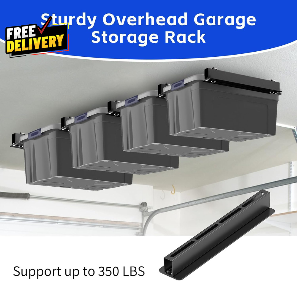 5-Pack Overhead Ceiling Storage Rack Heavy Duty Garage Utility Bin Organizer