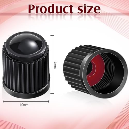 Plastic Tire Valve Stem Caps 20pc Black