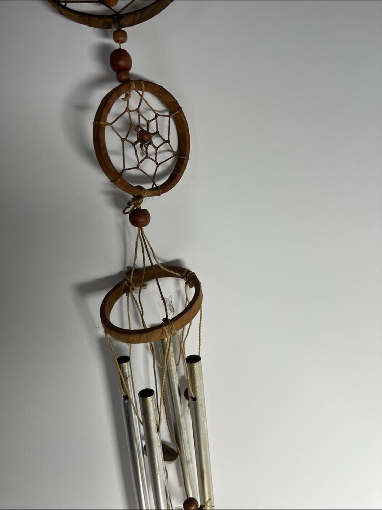 Vintage 27” Wind Chimes Native American Style With Beads