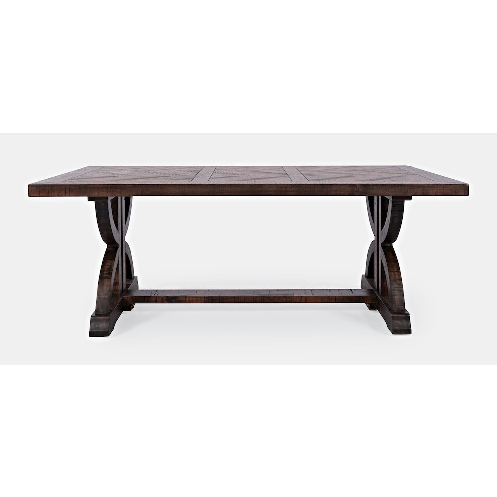 Fairview Transitional Herringbone Distressed Acacia Coffee Table