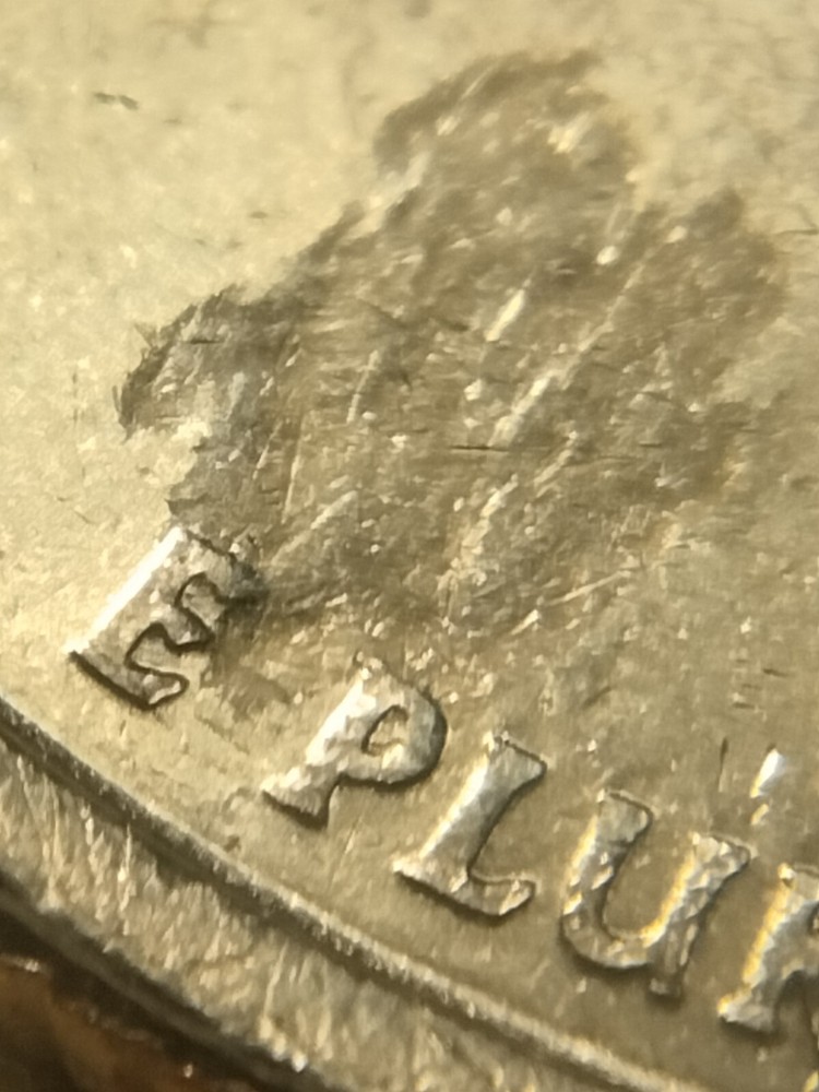 1999 D State Quarter Misaligned Die Struck Thru Grease