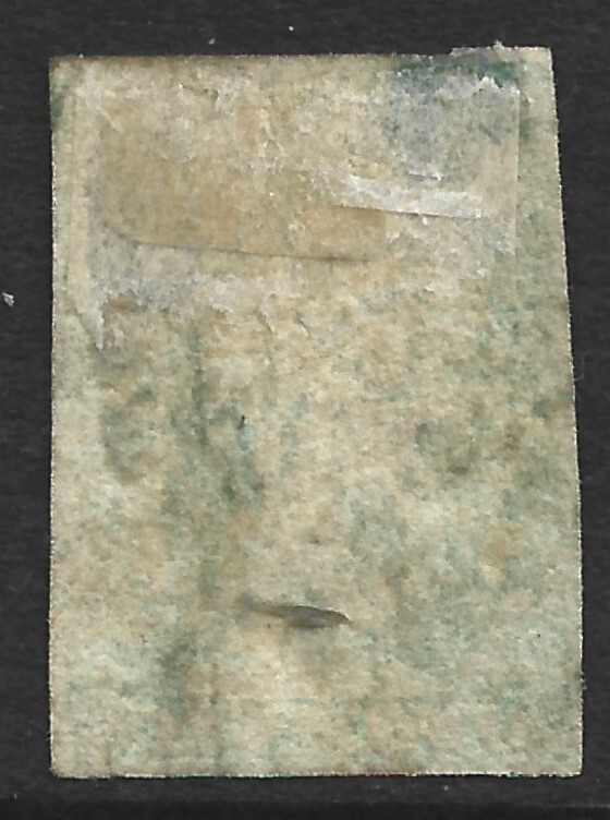 CEYLON 1857/9 Sg 3, 2d Green Used, Surface rub. {TT212-77}