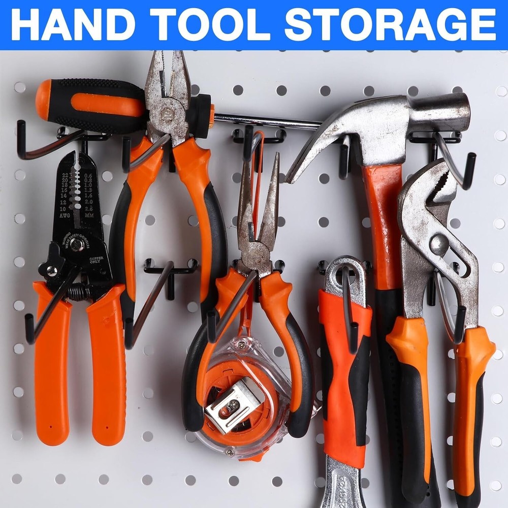 Durable 100 Pcs Pegboard Hooks, 12 Inch Long for Efficient Wall Organization