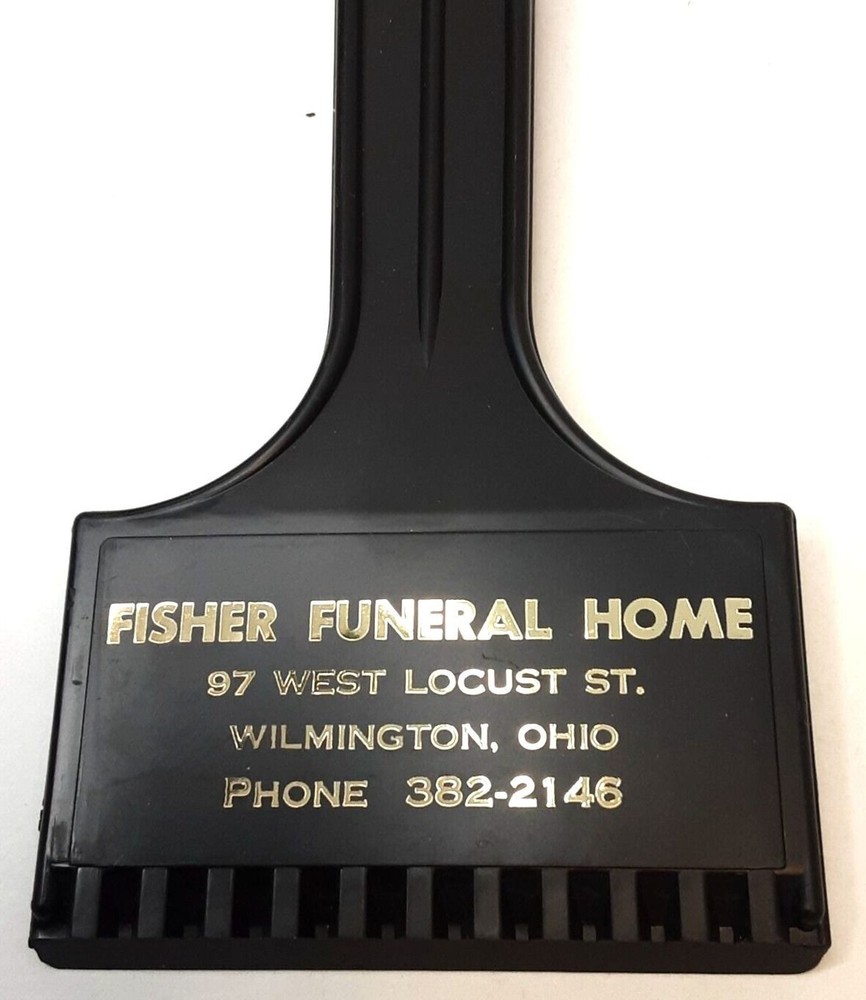 Fisher Funeral Home Wilmington Ohio Windshield Ice Scraper Advertisement
