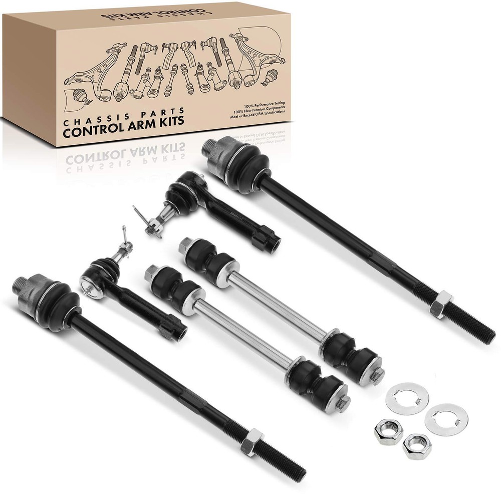 Front Stabilizer Bar End Link Inner & Outer Tie Rod End for Chevy Cadillac GMC