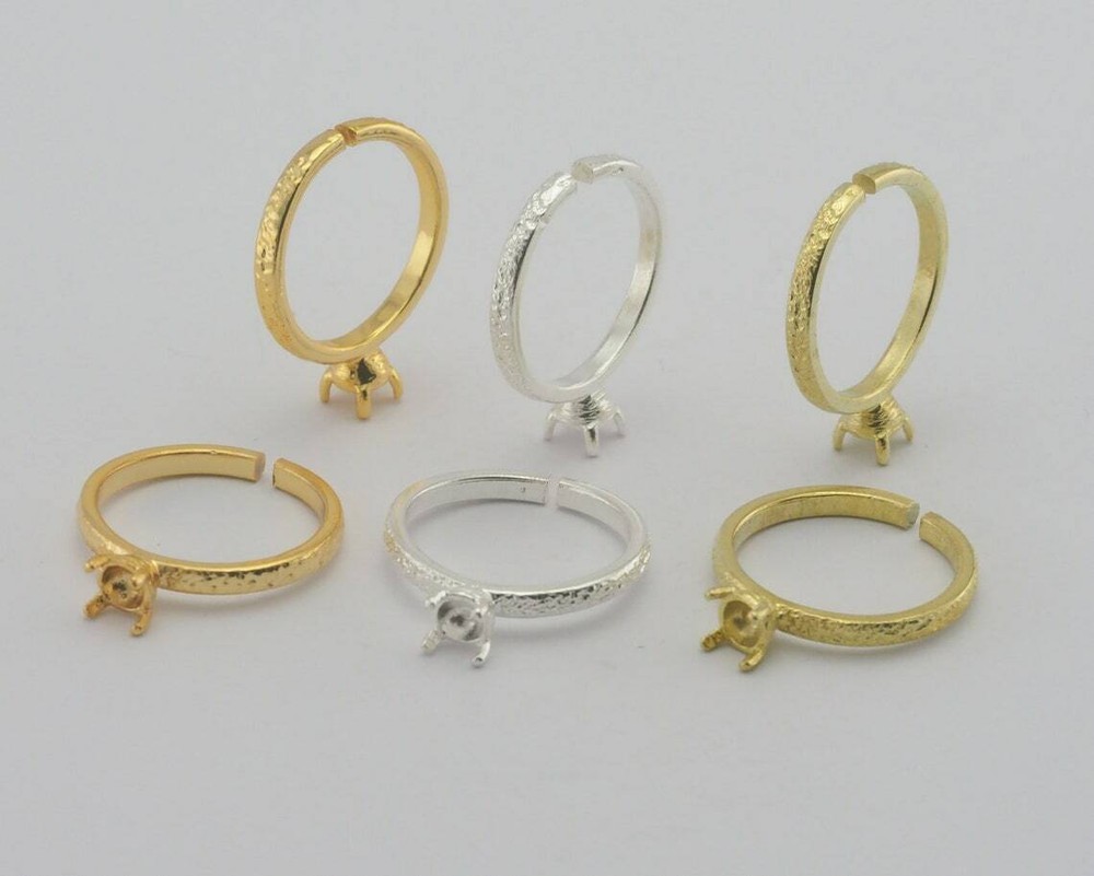 Base Blank Textured Cup SS24 Bezel Adjustable Silver - gold - raw brass 4305