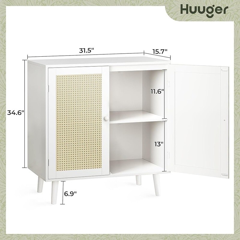 Rattan Sideboard Storage Cabinet Buffet Console Organizer Modern Design New