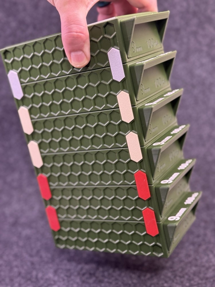 SlideCan 2.0, 9mm stackable .30 cal ammo can storage system