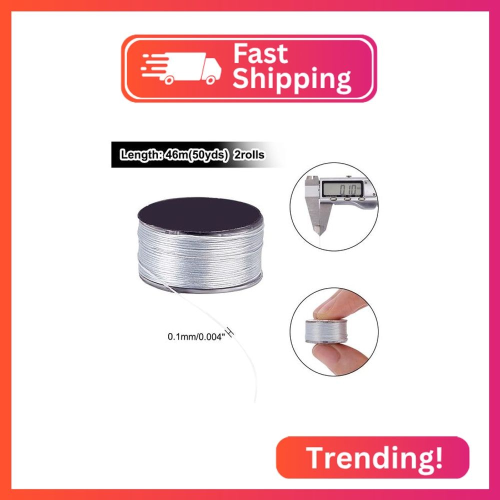 PH PandaHall 100 Yards Beading String 0.1mm Nylon Seed Bead Thread Bracelet Bead