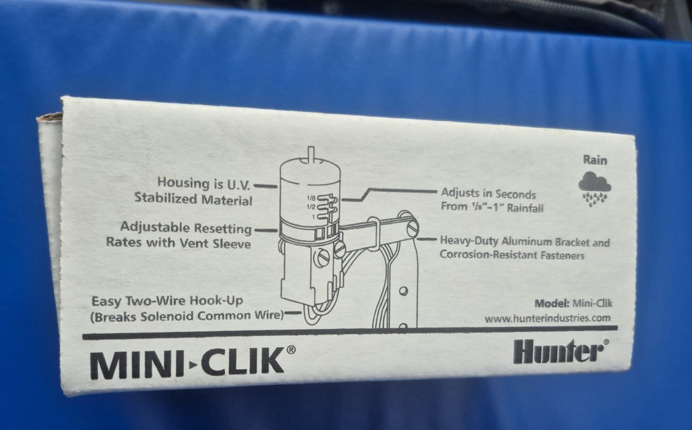 Hunter Mini Click Rain Sensor Shutoff for Automatic Irrigation Systems