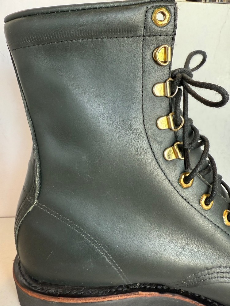 Chippewa Black Leather Highlander Work Boots - Vibram Men's Size 10D With Box