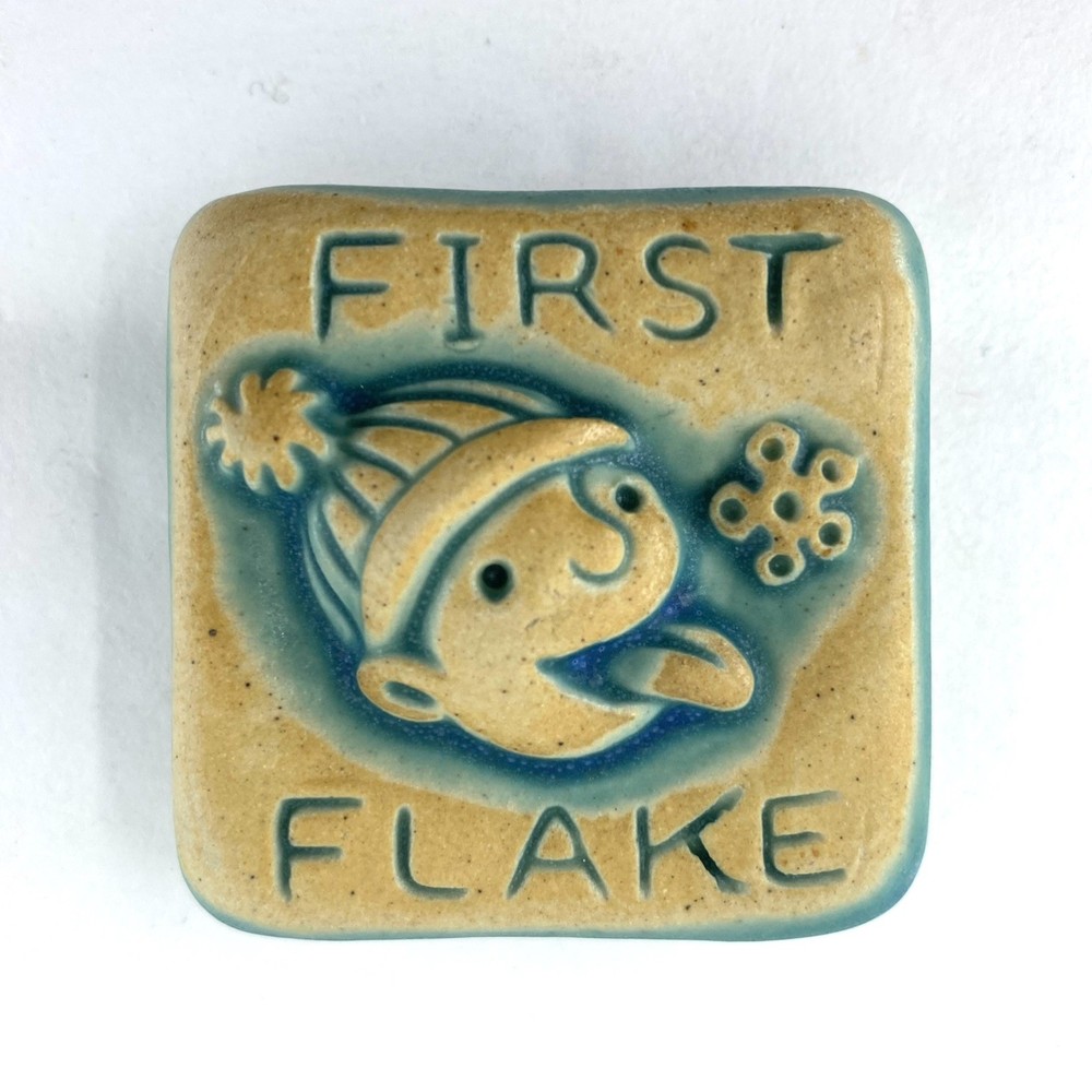 First Flake 2x2" Ceramic Art Tile by Gretchen Kramp