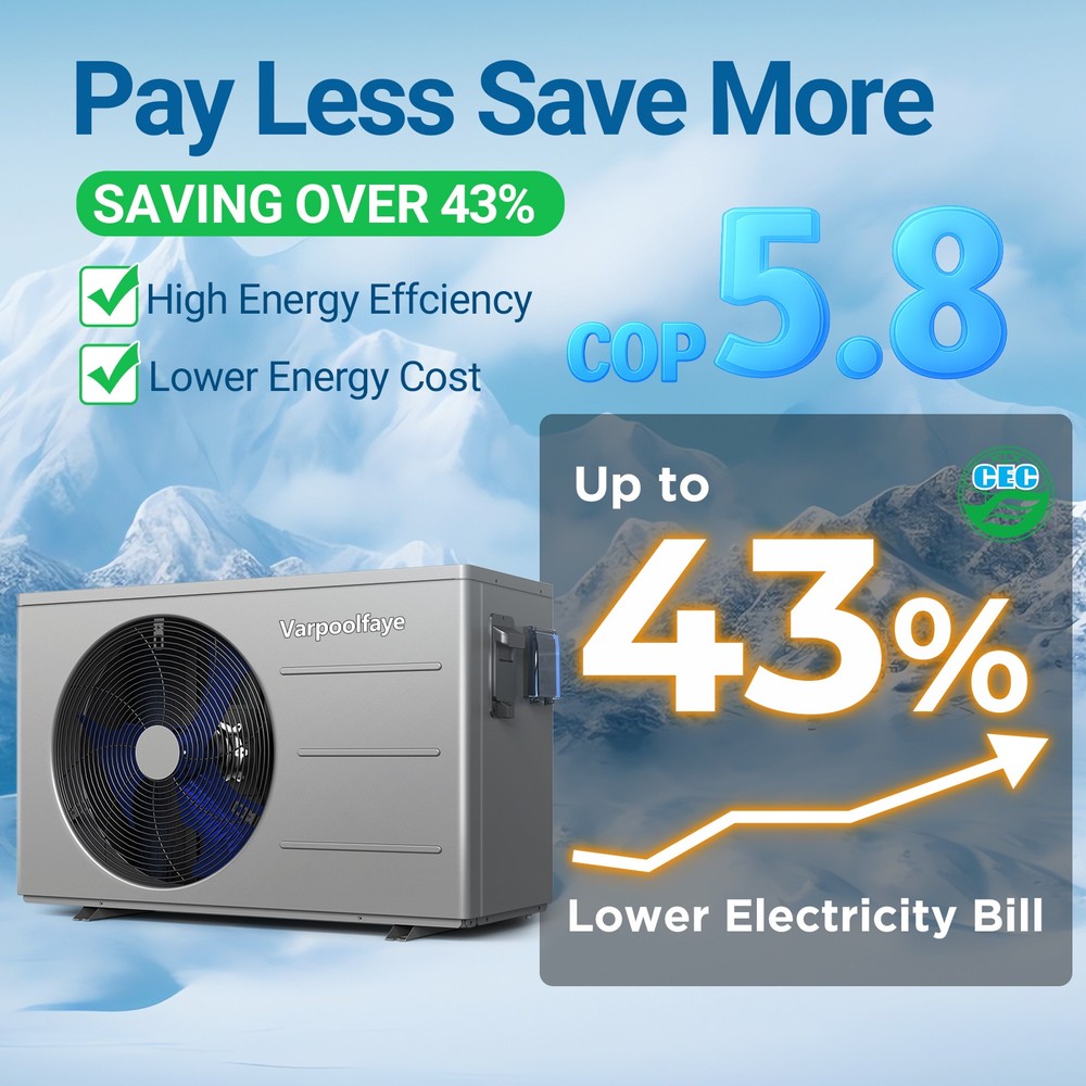 30000 BTU Above Ground Swimming Pool Heater/Cooler Electric for Inground Pools