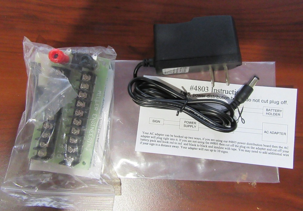 Miller Engineering 4803 4805 Power Distribution Board + 1000ma AC Adapter O HO N