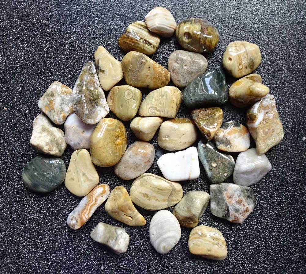 Ocean Jasper - 5 ounces Medium/Small Tumbled Stones rt462x