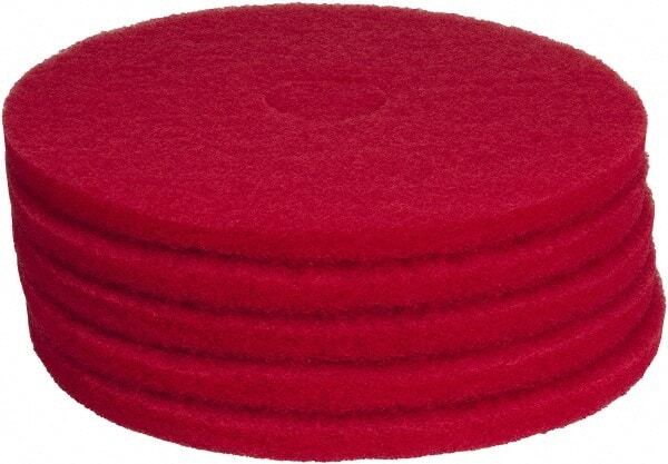 5 Pack PRO SOURCE Red High Gloss Buffing Pads for Floor Machines: 17" Diameter