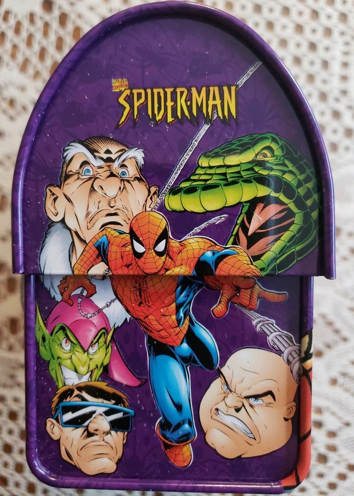 2001 Marvel - SPIDER-MAN Purple Small Tin With Handle!!