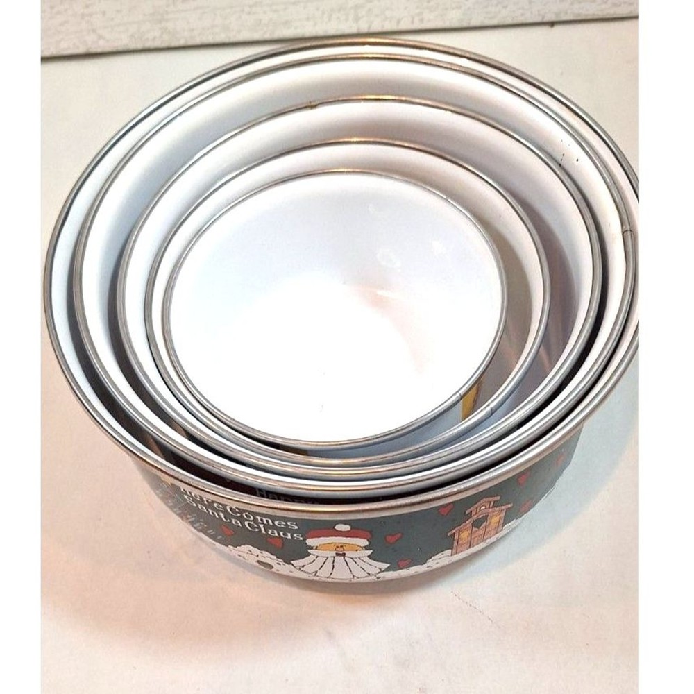 Christmas Enamel Decorative Containers NO LIDS