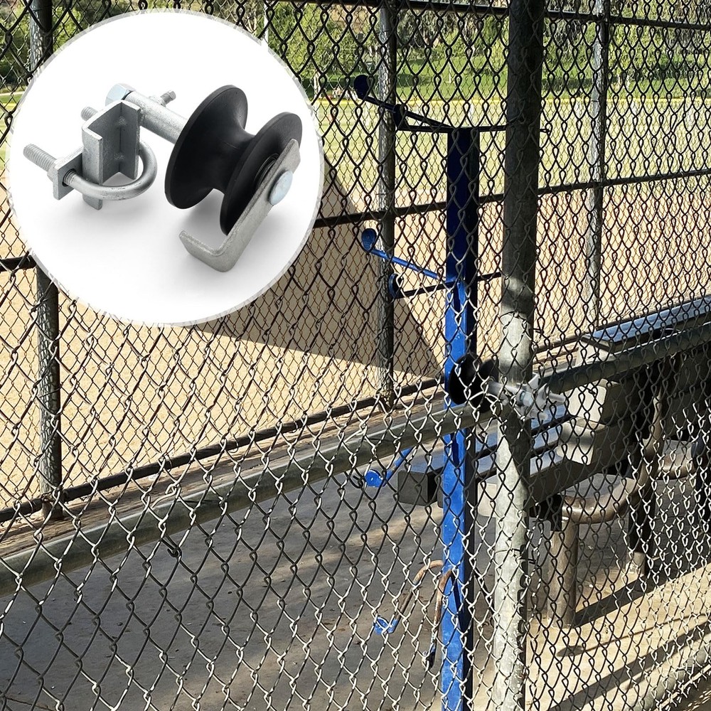 2 Pcs Chain Link Nylon Rolling Gate Track Wheel Sliding main black