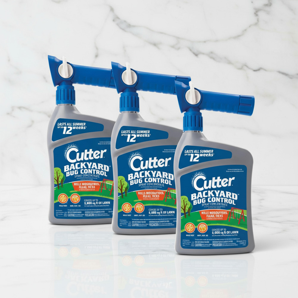 Cutter Backyard Bug Control Spray Concentrate (3 Pack), Kills Mosquitoes & Fleas