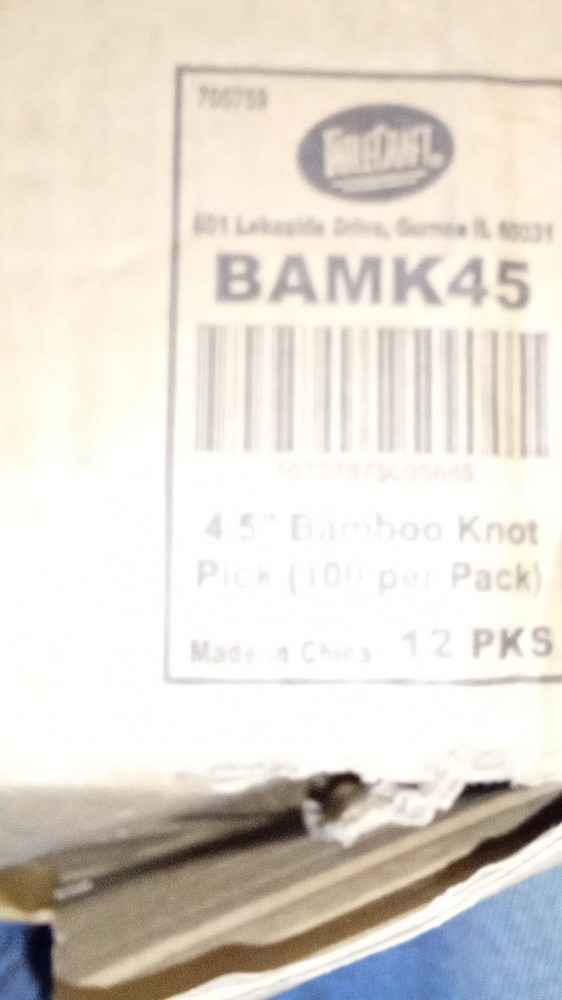 Tablecraft 4.5 inch Bamboo Knot Pick, 100 count -- 12 per case