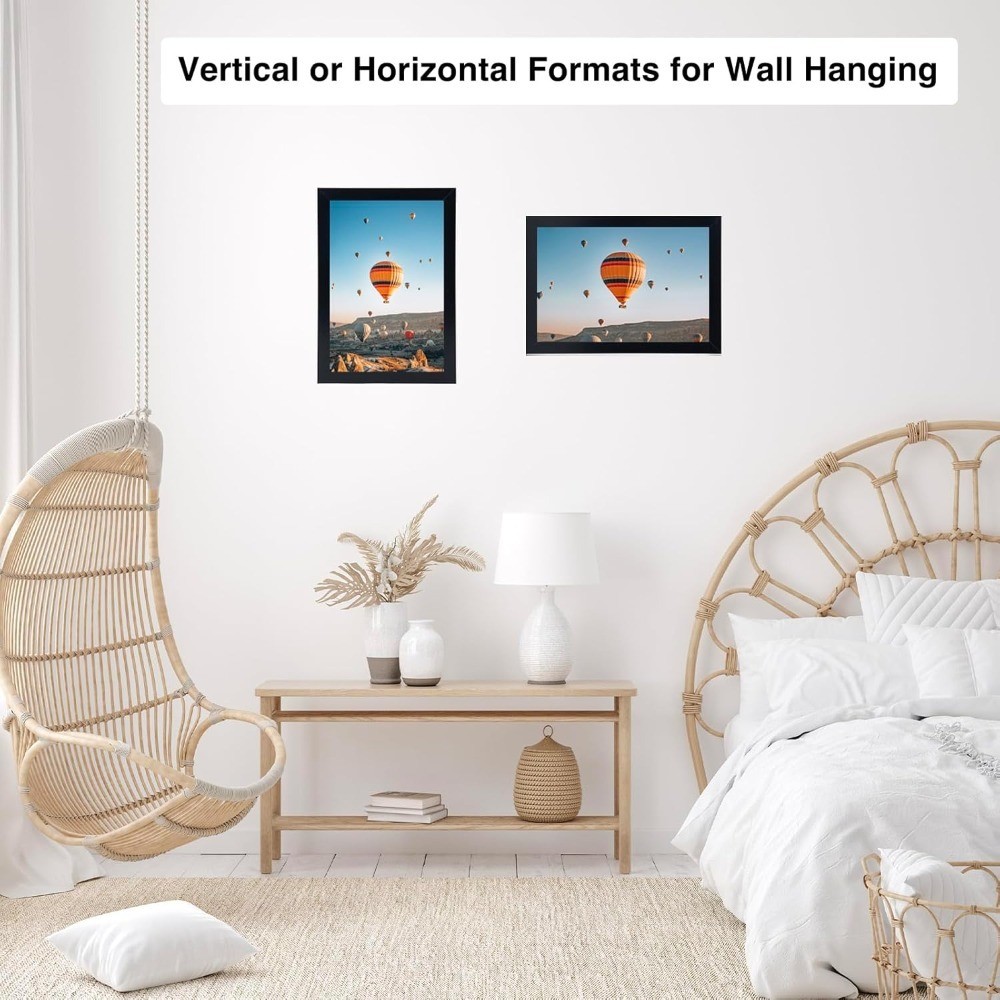 6x8 Picture Frame Black for Wall or Tabletop Display, Horizontal and Vertical