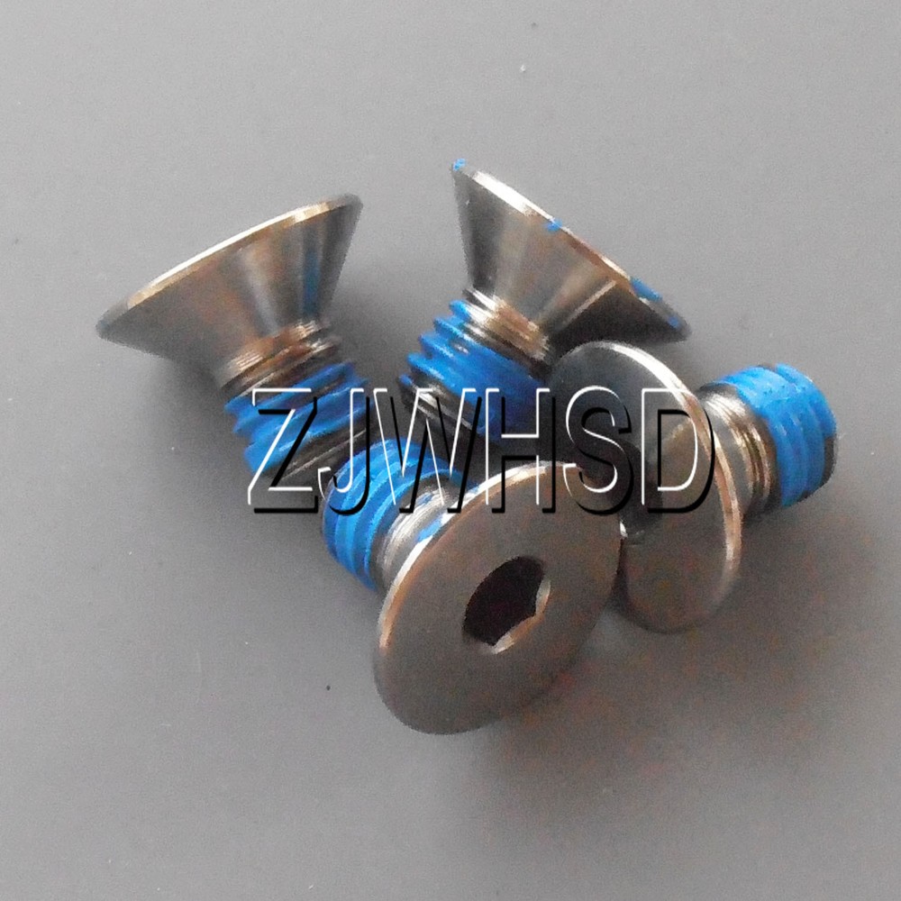 4pcs M5 x 8 mm Ti Titanium Screw Bolt Allen Hex Socket Flat Head Thread Locker