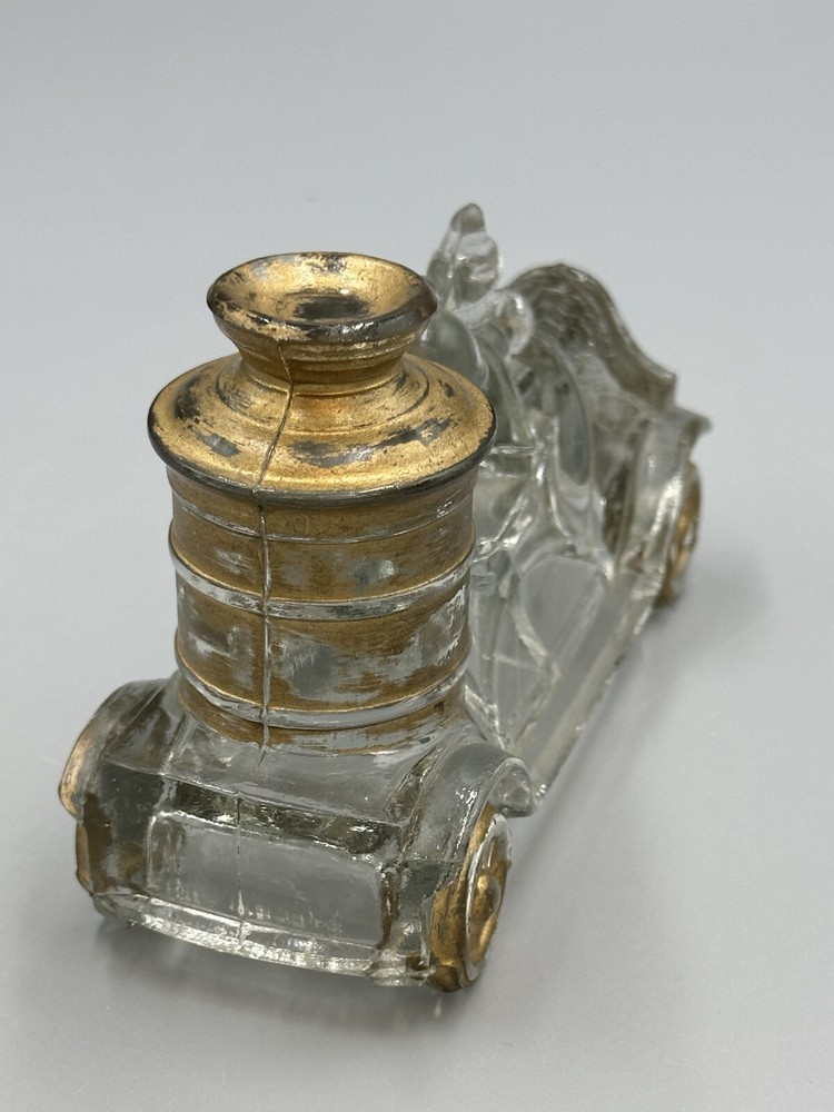 1920s FIRE ENGINE Large Boiler #2 GLASS CANDY CONTAINER Antique A&E 222