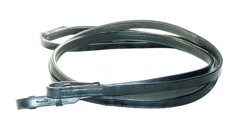 FSS Half Rubber Lined Inside Grip & Leather CURB Reins DOUBLE BRIDLE SET 2x PAIR