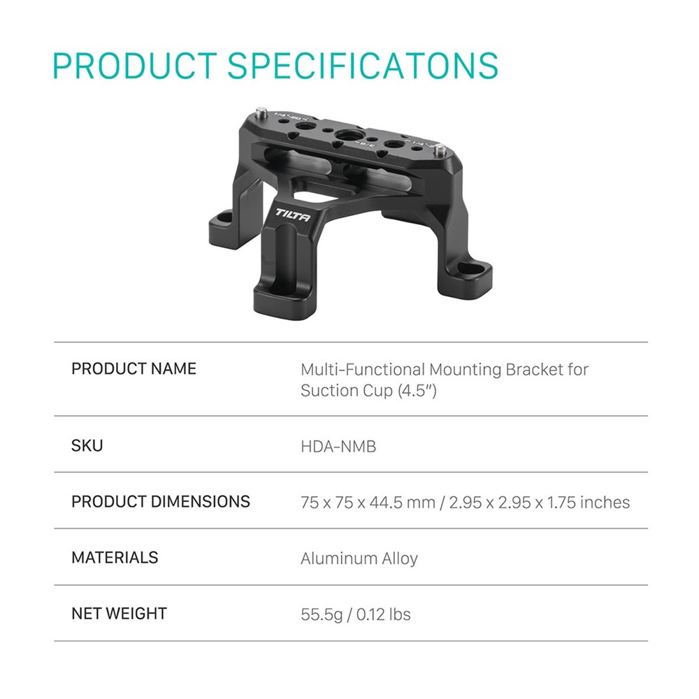 Tilta NATO Mounting Bracket for 4.5" Electronic Suction Cup, Black