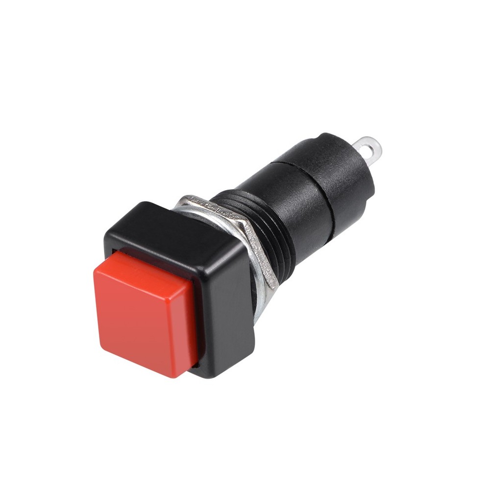 20Pcs,12mm Square Push Button Switch Red Self-Locking Latching SPST NO