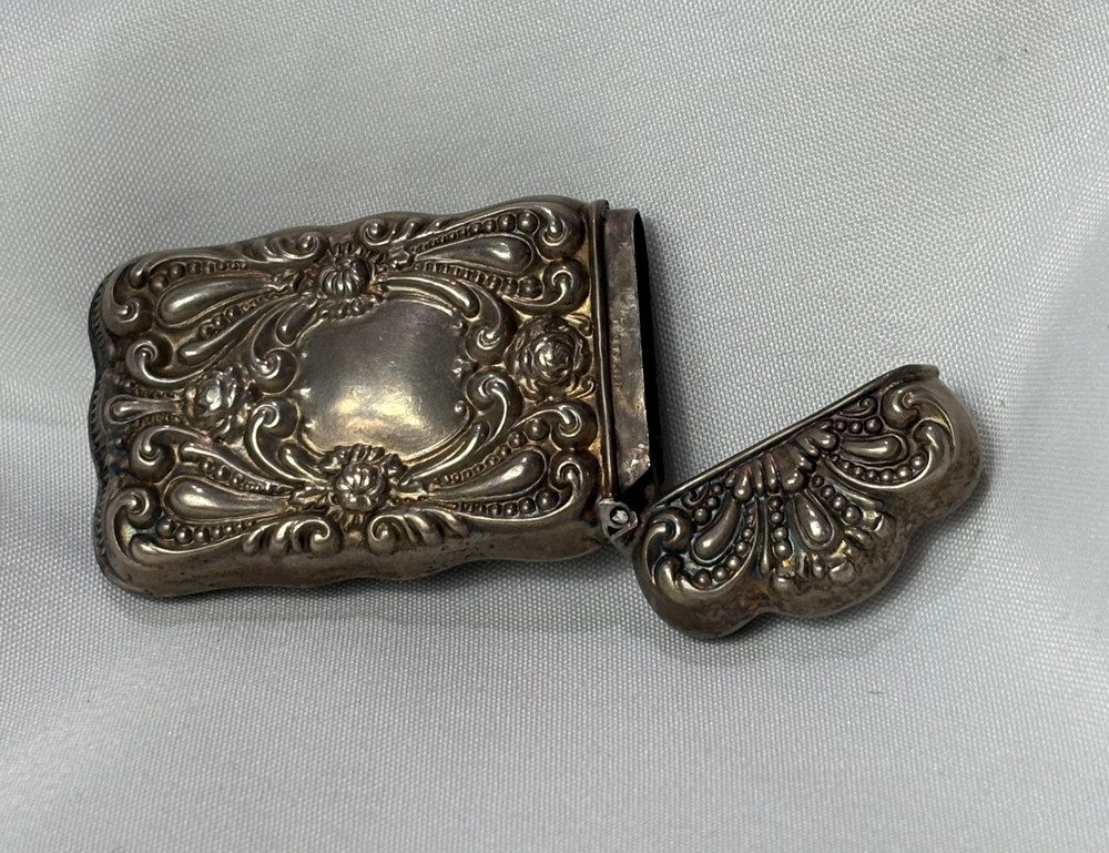 Antique Sterling Silver Match Safe 16 Gram Vesta Striker Bottom