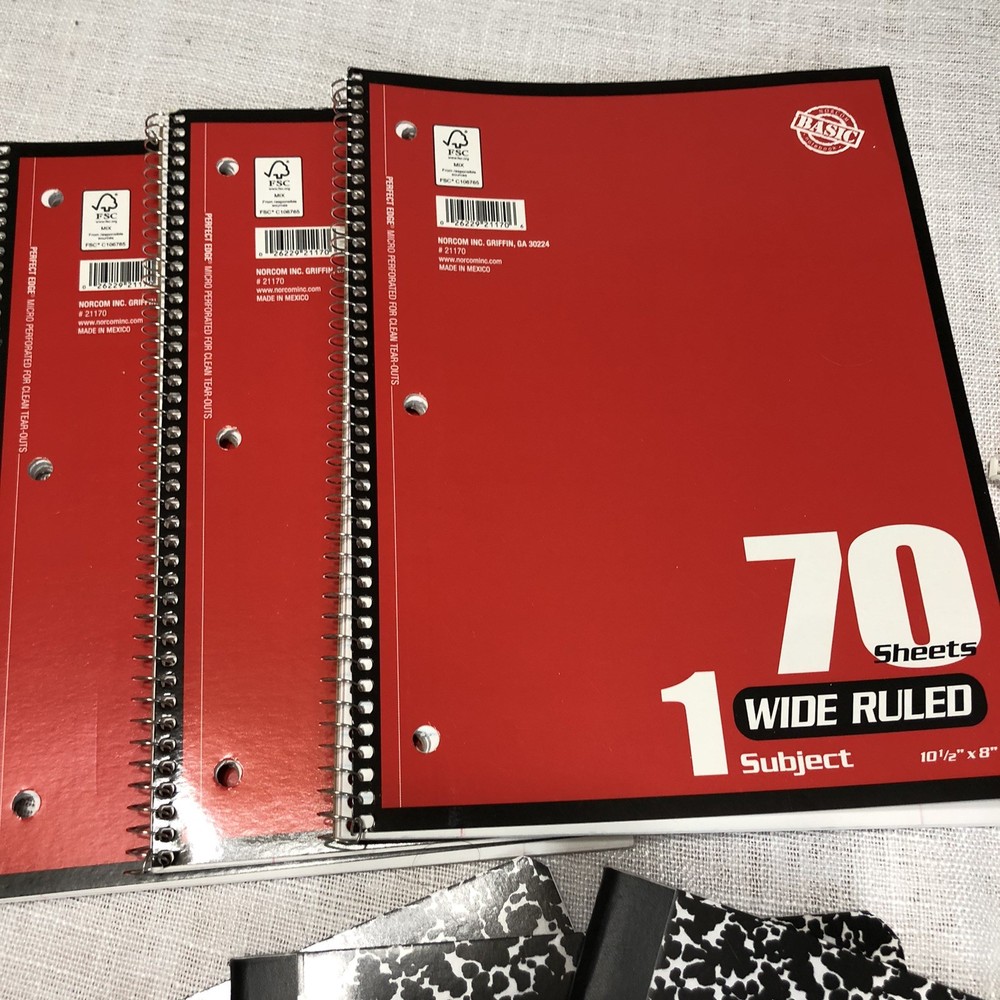 School Essentials Supplies Bundle Kit Composition Notebooks Pens Homeschool