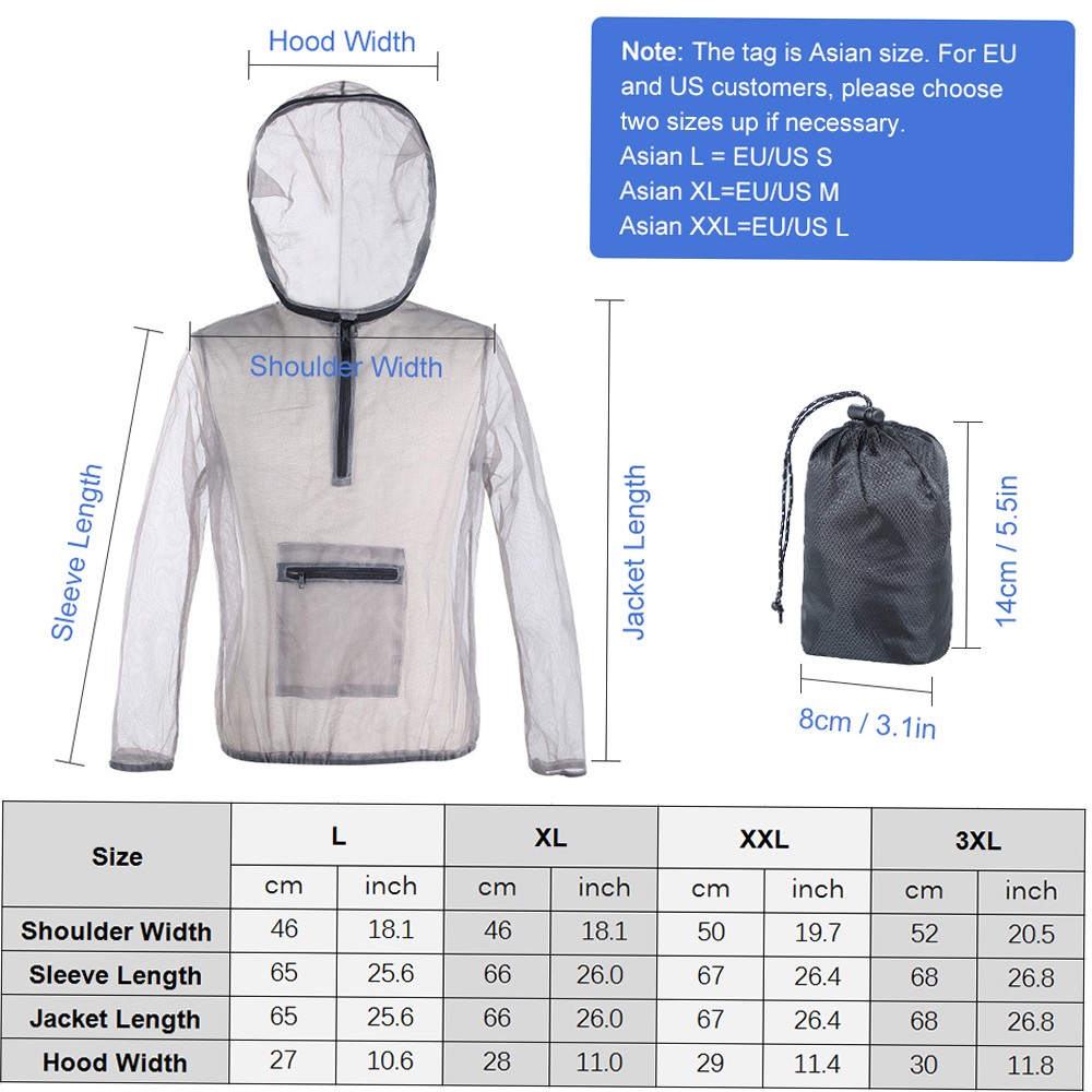 Mesh Hooded Bug -mosquito See Through E8G2