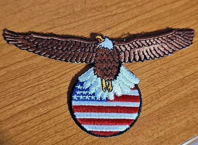 Eagle with United States Flag Embroidered Patch