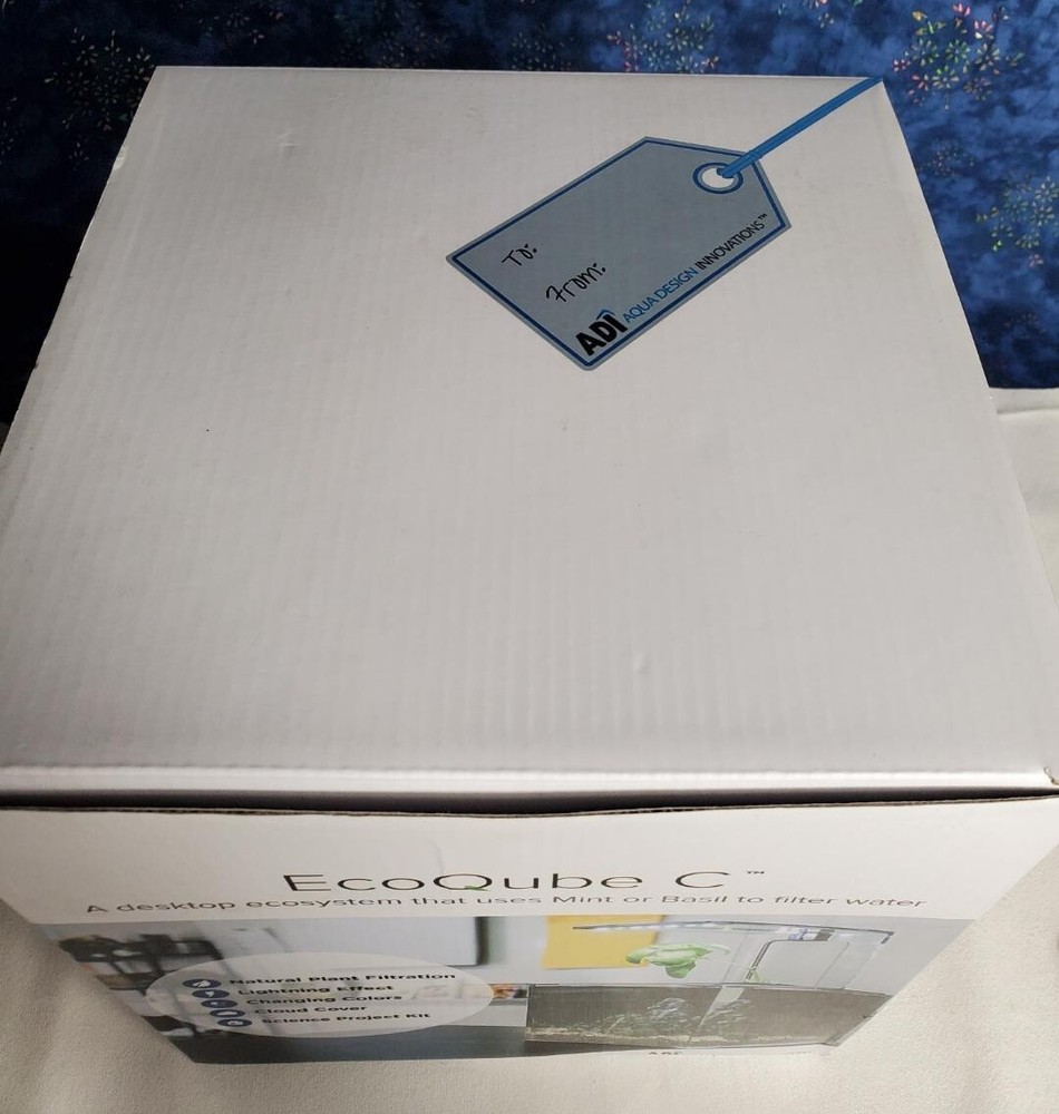 NIB EcoQube C Desktop Compact Filtering Aquatic Ecosystem Aquarium LED Lights