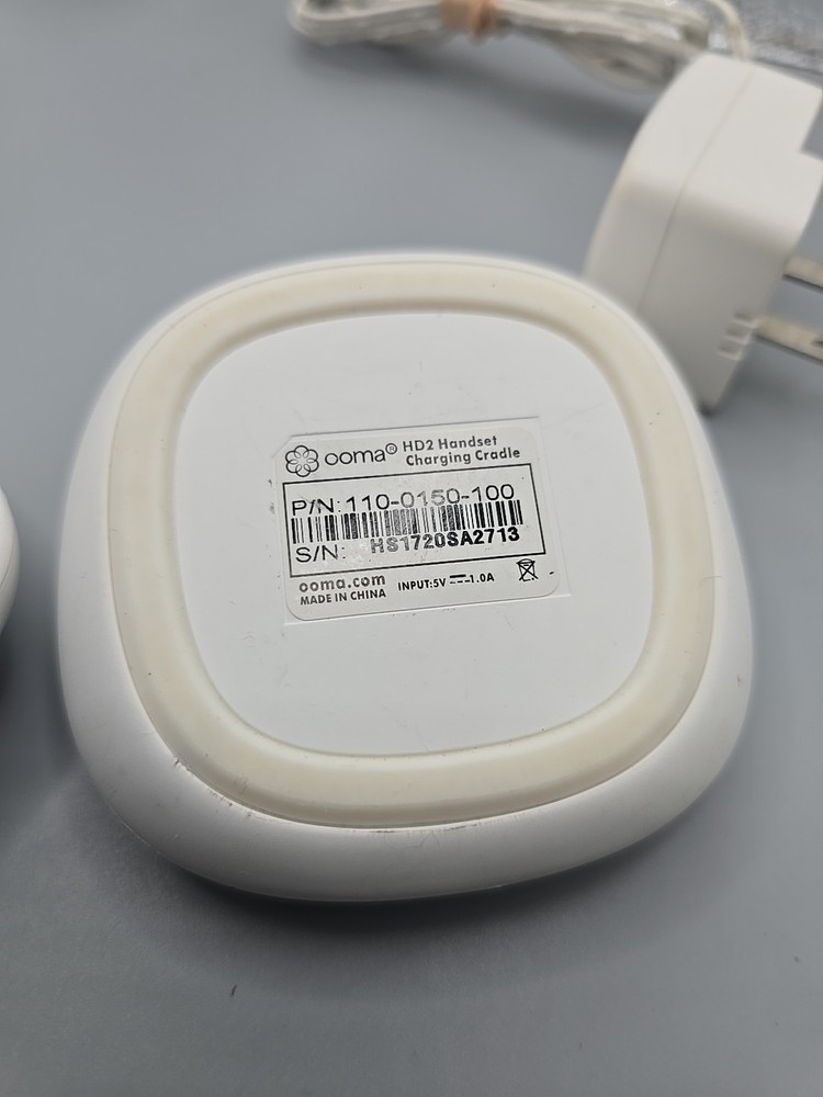 Ooma HD2 Phone Handset White with Charging Base - Requires Ooma Telo